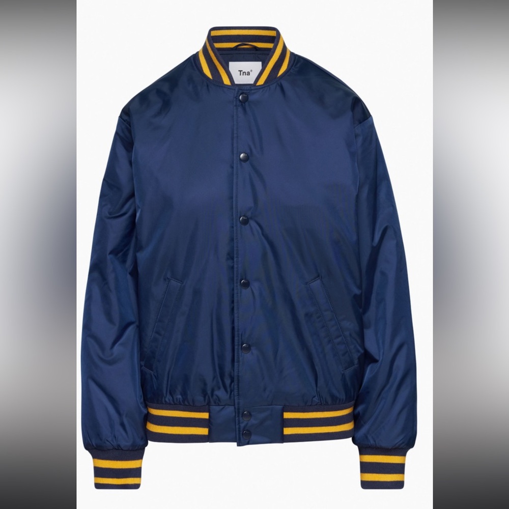 TNA Stadium Jacket - Navy Blue Bomber Varsity Jacket